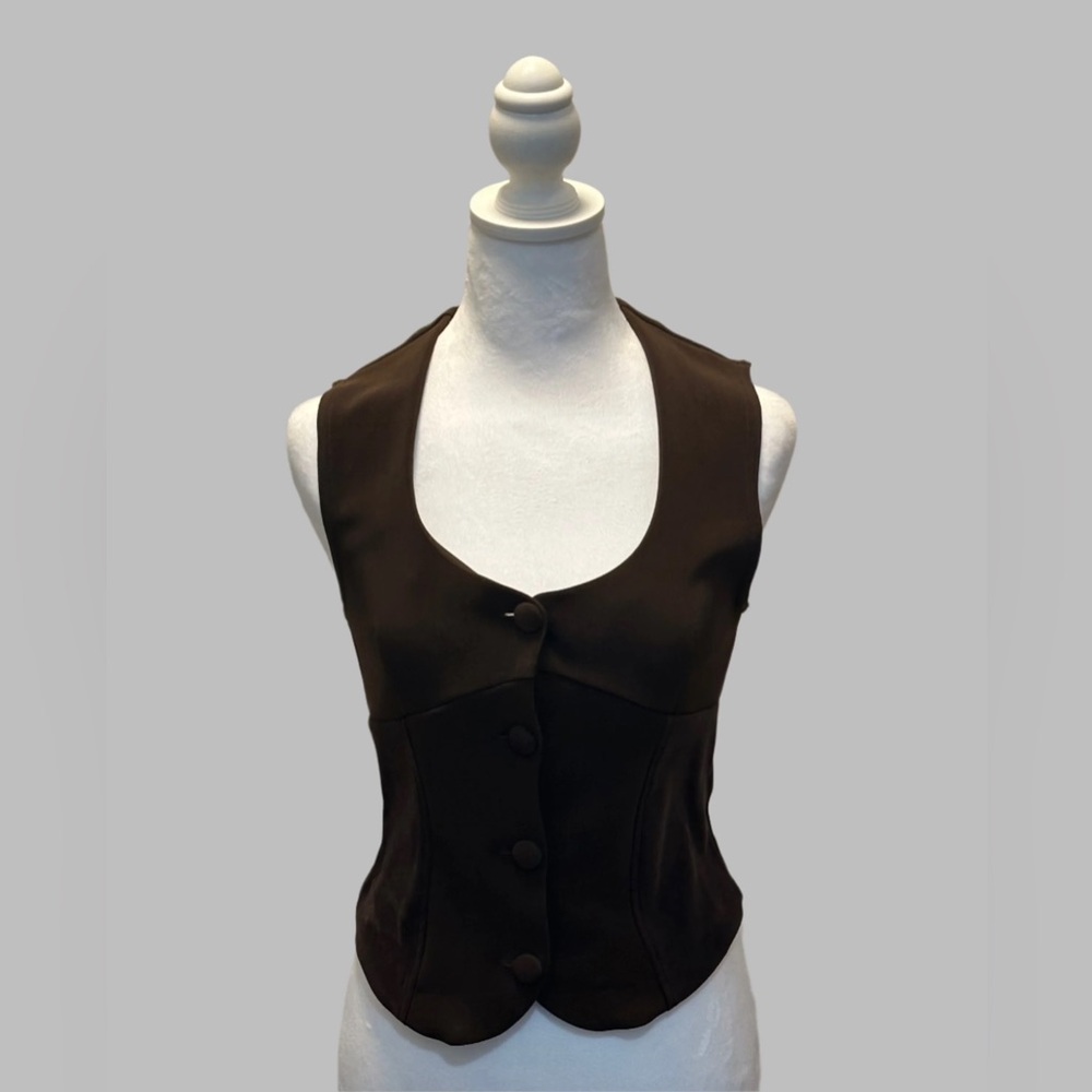 Brown Mini Button Top - Picture 2 of 2